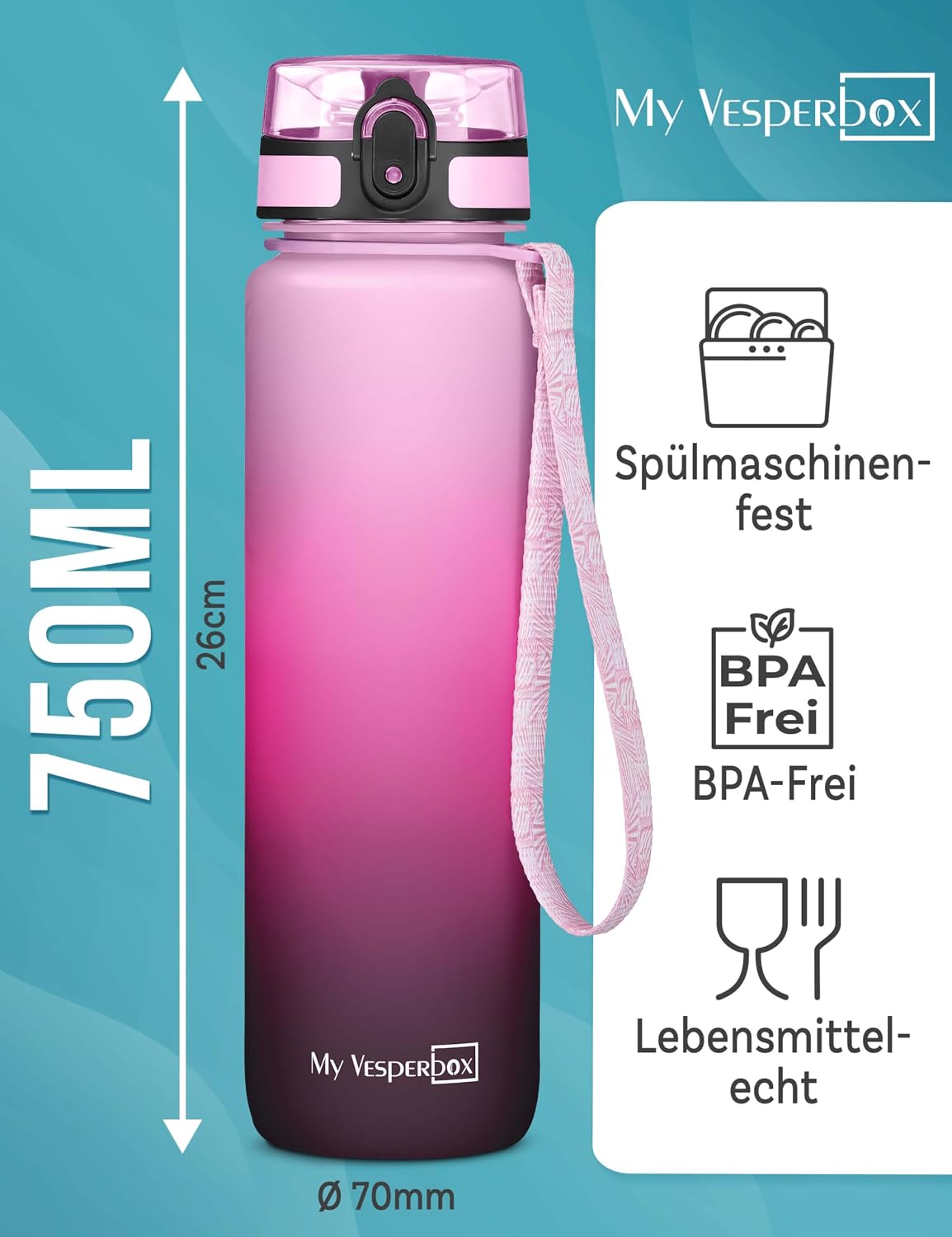 Thumbnail 1 de My Vesperbox Trinkflasche Kinder 750 ml