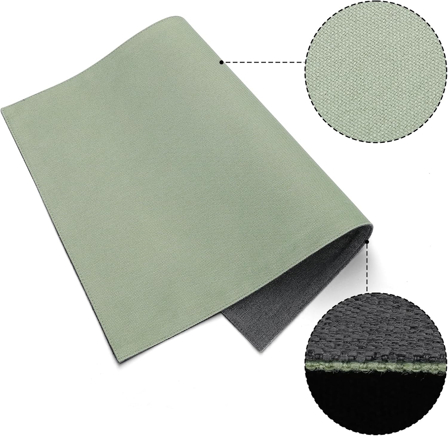 Detalle 2 de Banchif Platzsets Leinenimitat 4er-Set, 30x45 cm, Grau-Salbeigrün – Waschbar und doppelseitig nutzbar