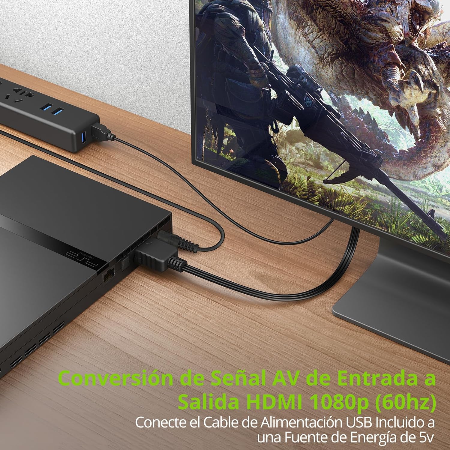Thumbnail 5 de LiNKFOR Convertidor PS2 a HDMI 1080P 60hz: convierte PS1/PS2 analógicos a HDMI con 4:3/16:9