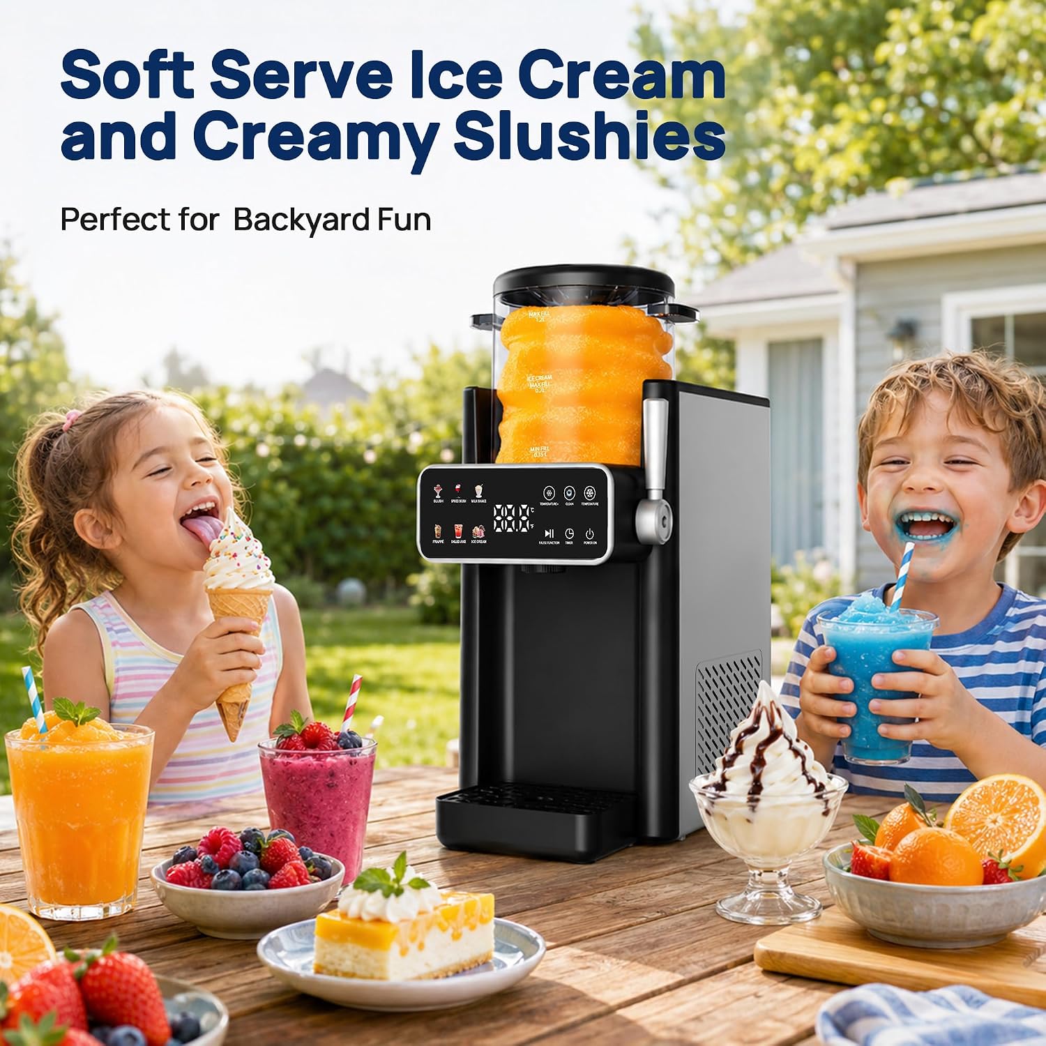 Detalle de SiroSage Slushie Machine for Home – 6 Presets, No Ice Needed, 1.2L Capacity