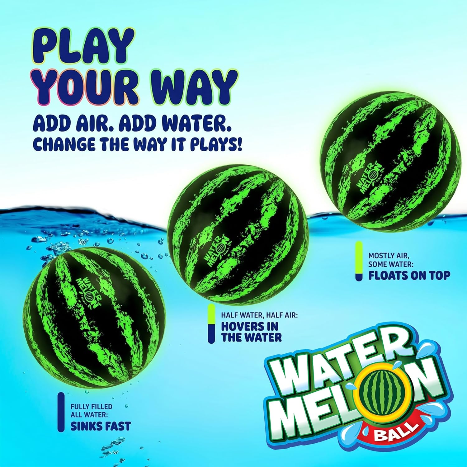 Thumbnail 1 de Watermelon Ball Underwater Pool Toy (PVC) for Summer Games & Diving