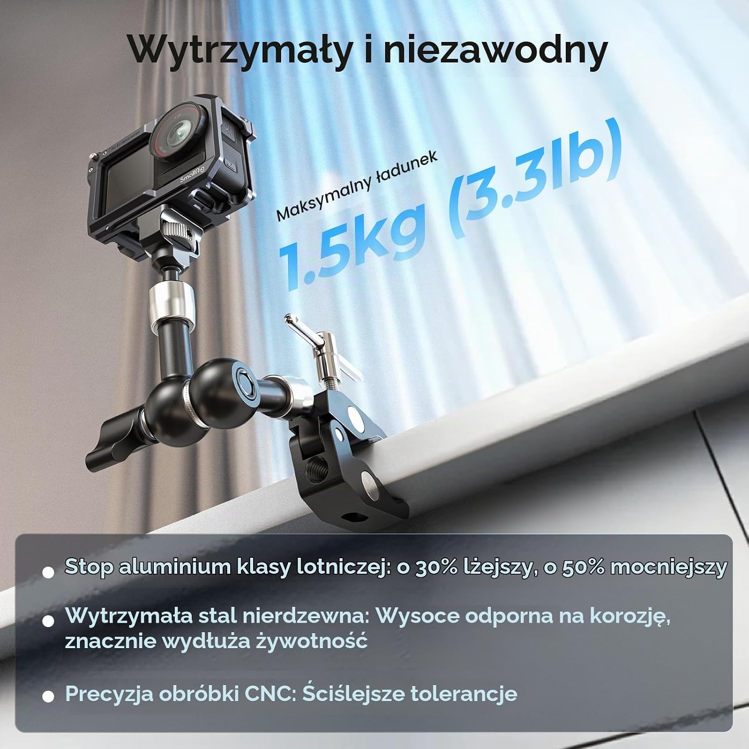 Detalle 1 de SMALLRIG 5310 – ramię przegubowe 7 cali z zaciskiem typu krab