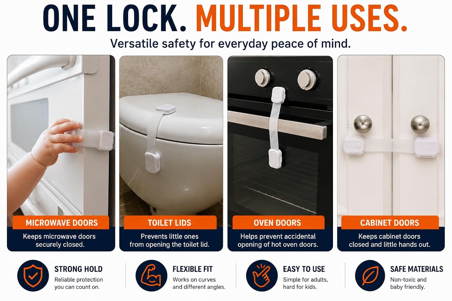 Detalle de CUTESAFETY Cabinet Locks 10-Pack