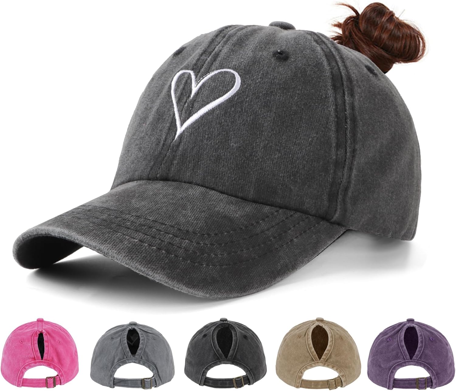 Thumbnail 1 de Acado Ponytail Baseball Cap adjustable distressed