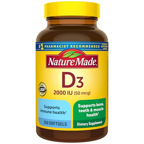 Detalle de Nature Made Vitamin D3 2000 IU Softgels (50 mcg) — 250-Count