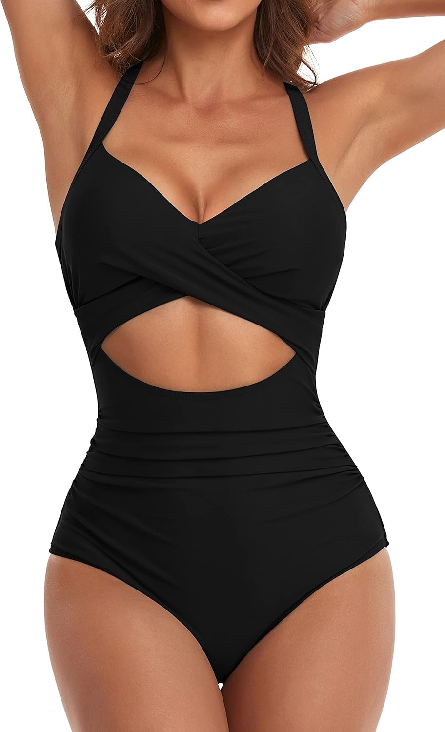 Detalle 2 de Eomenie Women's One Piece Swimsuit with Tummy Control and Cutouts