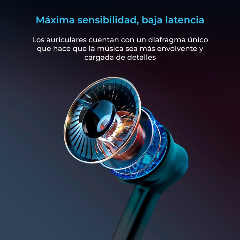 Detalle de Ksix Noise Cancel 3: Auriculares Inalámbricos con ANC, ENC y modo Transparencia