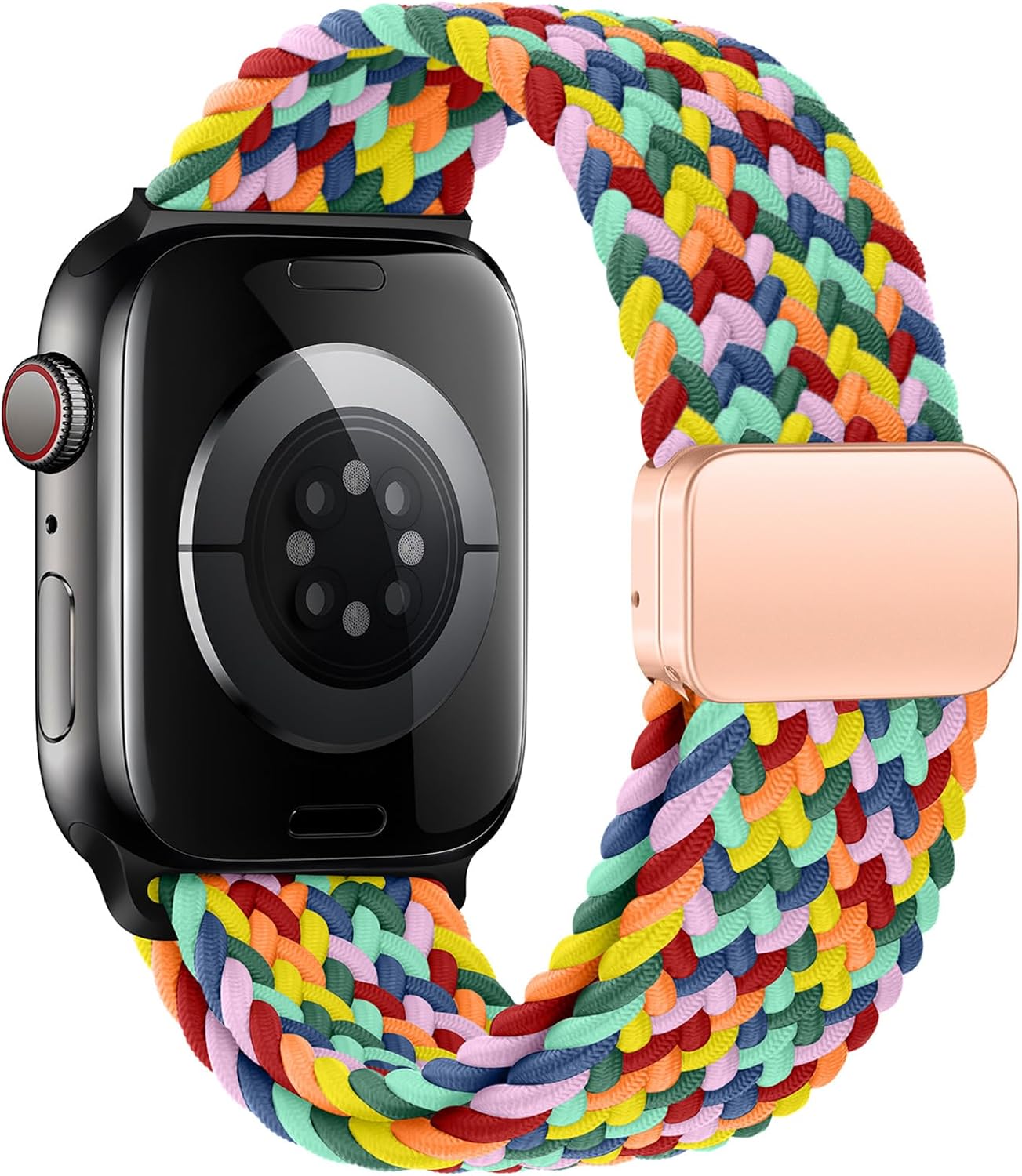 Detalle 2 de Qimela FS129-37 Magnetic Braided Sport Loop Apple Watch Band, Stretchy Nylon