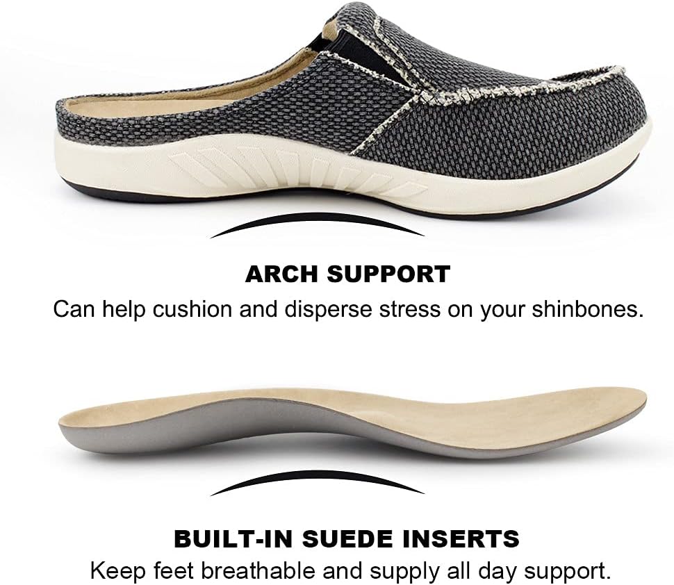Thumbnail 4 de Men’s Arch Support Canvas Slippers with Velvet Lining and Anti-Skid Rubber Sole