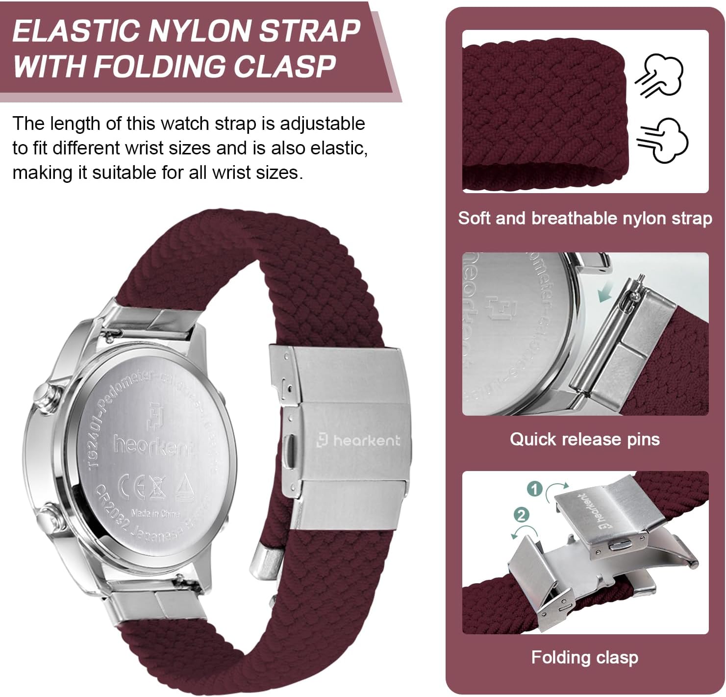 Thumbnail 6 de Hearkent Pedometer Watch for Women – Non-Bluetooth Step Tracker with 30M Waterproofing