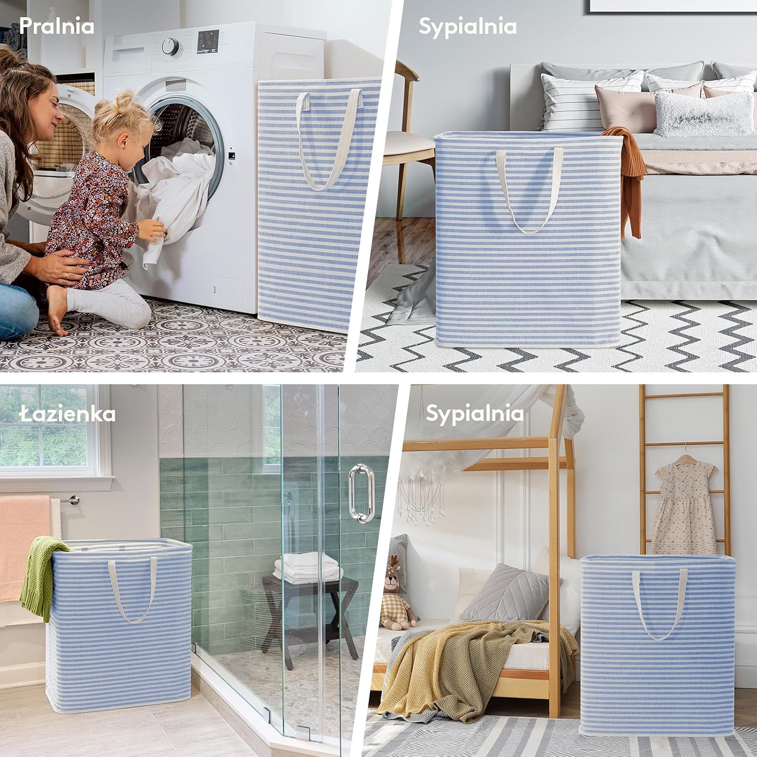 Detalle de Lifewit 230176 – składany kosz na pranie 100 l, wodoodporny, z uchwytami