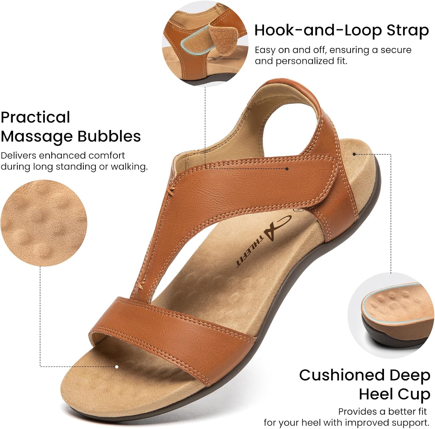 Thumbnail 3 de Athlefit Orthopedic Sandals for Women with Arch Support