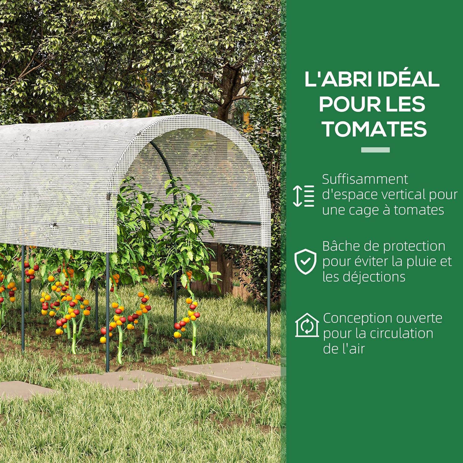 Detalle 1 de Outsunny Serre de Jardin 400 x 120 x 170 cm