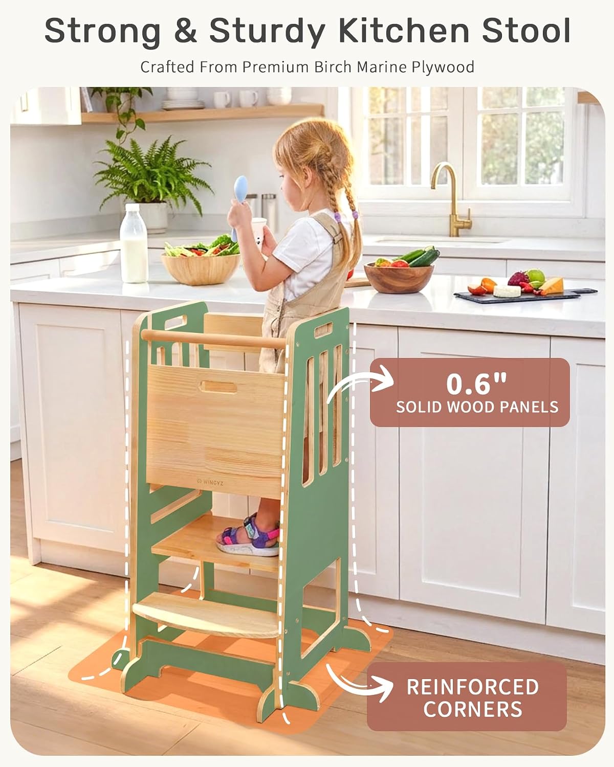 Detalle de WINGYZ Toddler Tower in Natural Wood