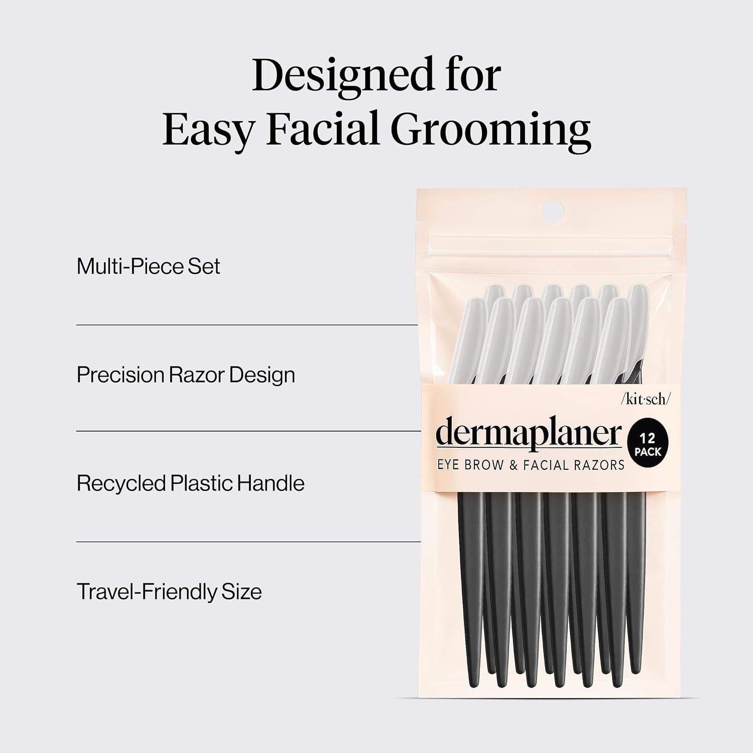 Detalle de Kitsch Dermaplane Facial Razor for Smooth Skin 🪒