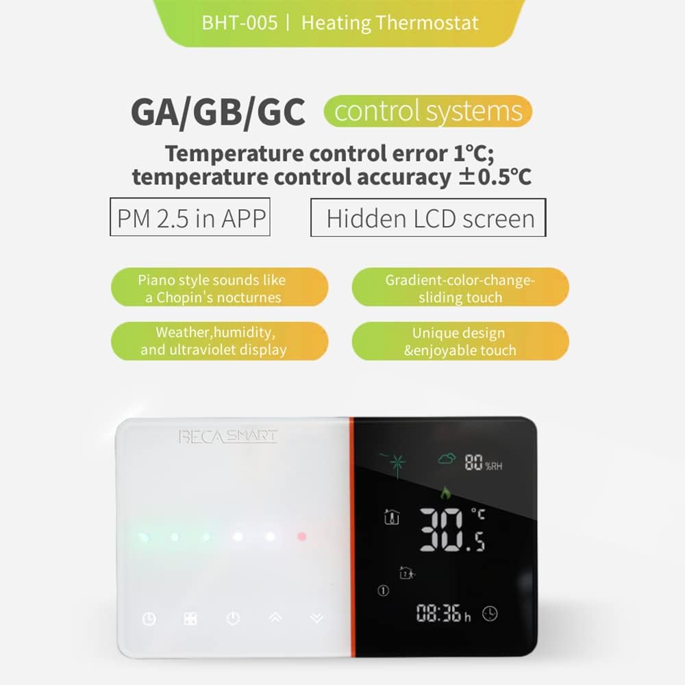 Thumbnail 4 de BecaSmart Serise 005: Termostato per caldaia WiFi programmabile, compatibile Alexa e Google
