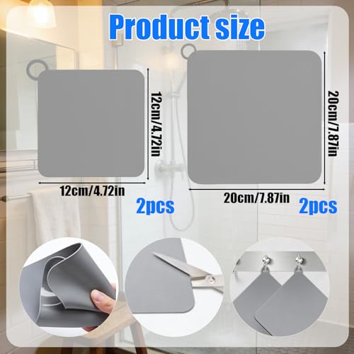 Detalle de YEDOUALE copri scarico doccia in silicone, set da 4, 20×20 e 12×12 cm