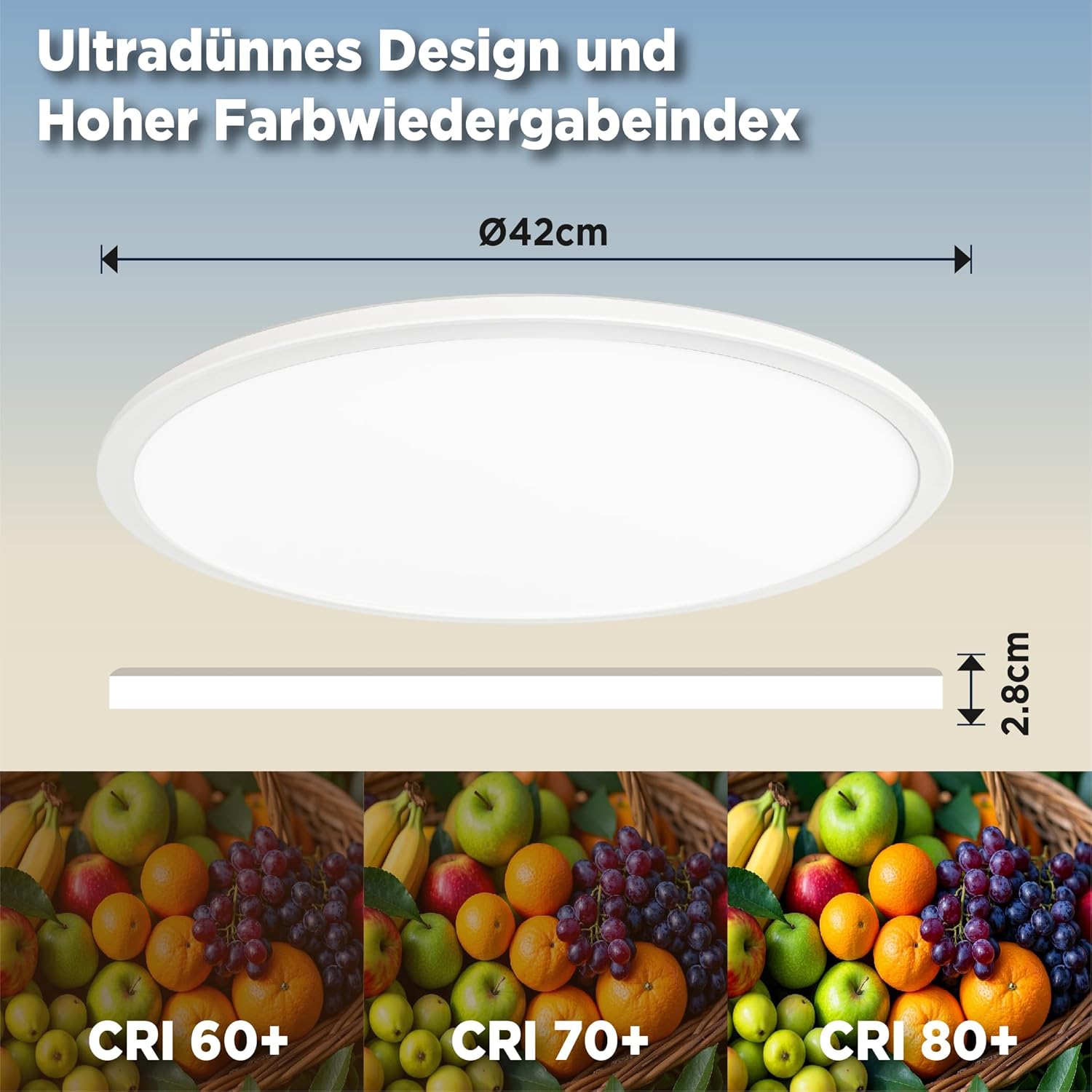 Thumbnail 4 de L5L3D Deckenlampe LED mit Fernbedienung – 42 cm, IP44, 2700K/4000K/6500K, 22W, 2900 lm