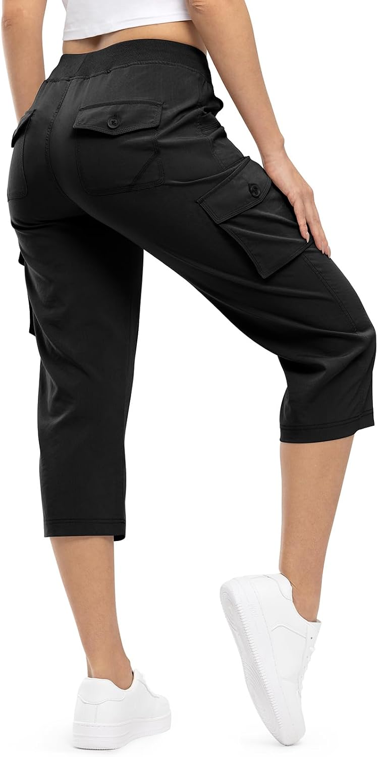 Detalle de TBMPOY Womens Cargo Capris Lightweight Hiking Pants (6 Pockets, Quick-Dry, Cropped Cotton)