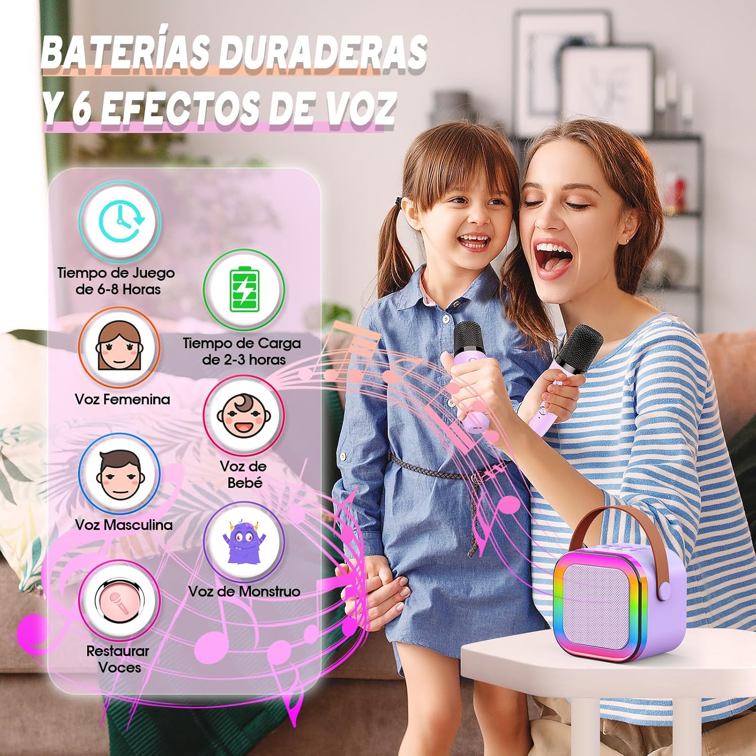 Detalle 2 de Dislocati Microfono Karaoke Infantil 2 unidades