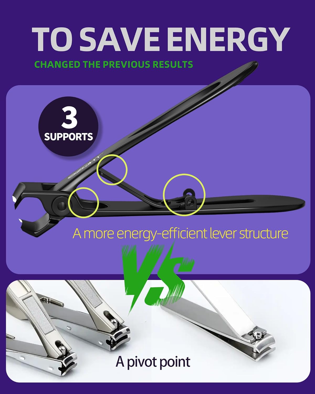 Detalle 2 de SZQHT Ultra Wide Jaw Nail Clippers for Thick Nails ✂