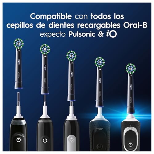 Detalle de Oral-B Pro CrossAction Cabezales de Recambio Originales (Negro) Pack de 12 para cepillo Oral-B Pro