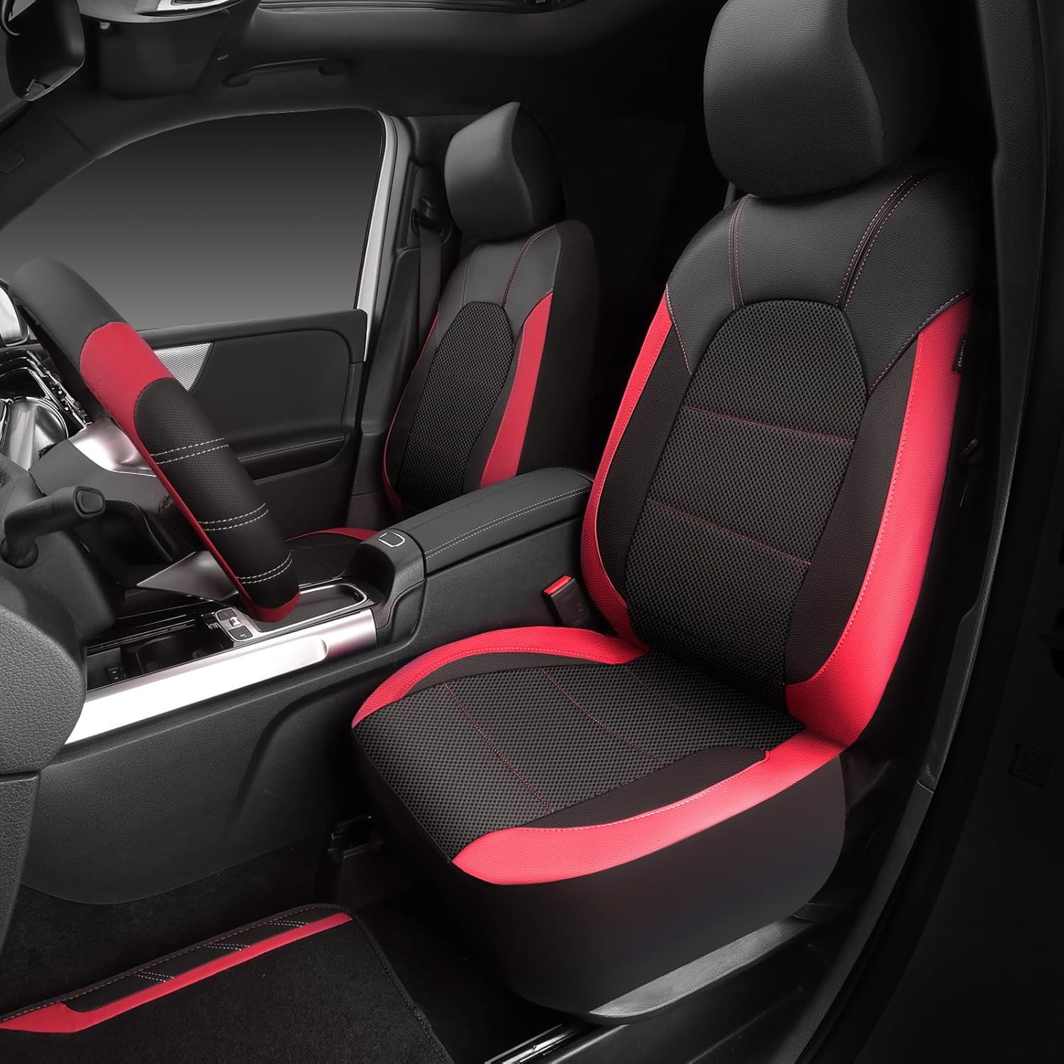 Thumbnail 1 de CAR PASS Air Mesh Leather Seat Covers for Front Seats