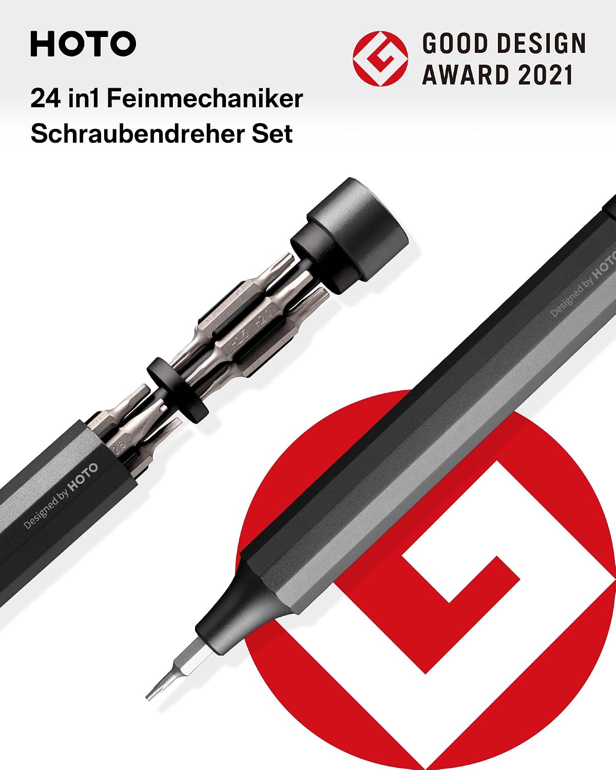 Detalle de HOTO Feinmechaniker Schraubendreher-Set 24-in-1 magnetisch – Präzisionsbits für Handy, Laptop & Co.