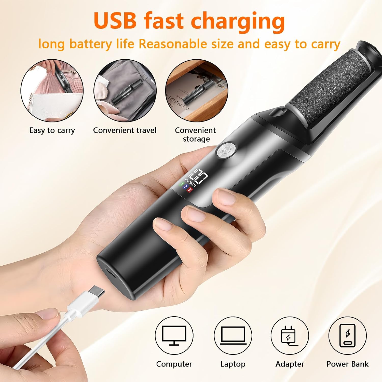 Detalle de PKBD Electric Foot File, 1200 mAh