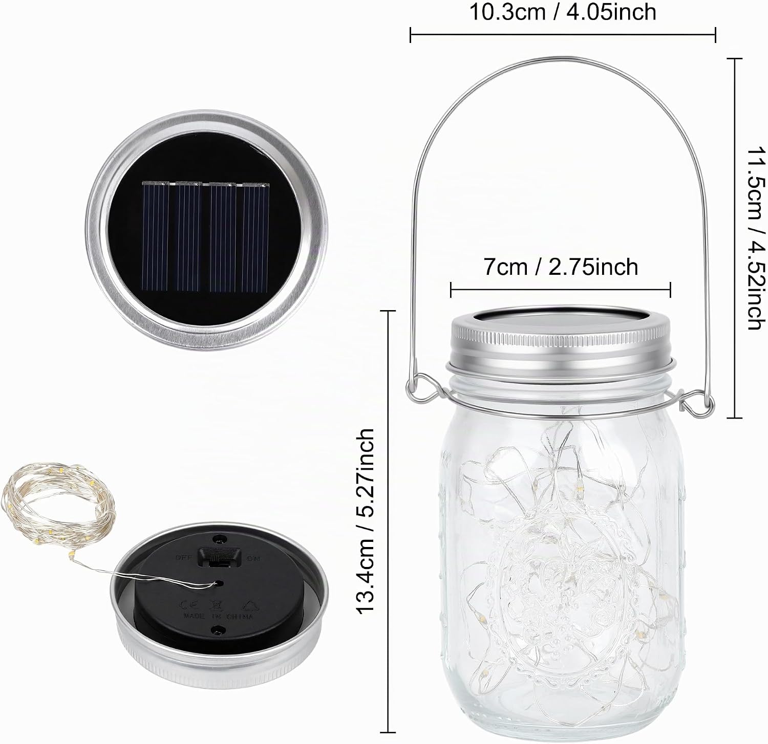 Thumbnail 3 de Lanterna solare giardino - 4 catene luminose con 30 lampadine, IP65, decorazione esterna