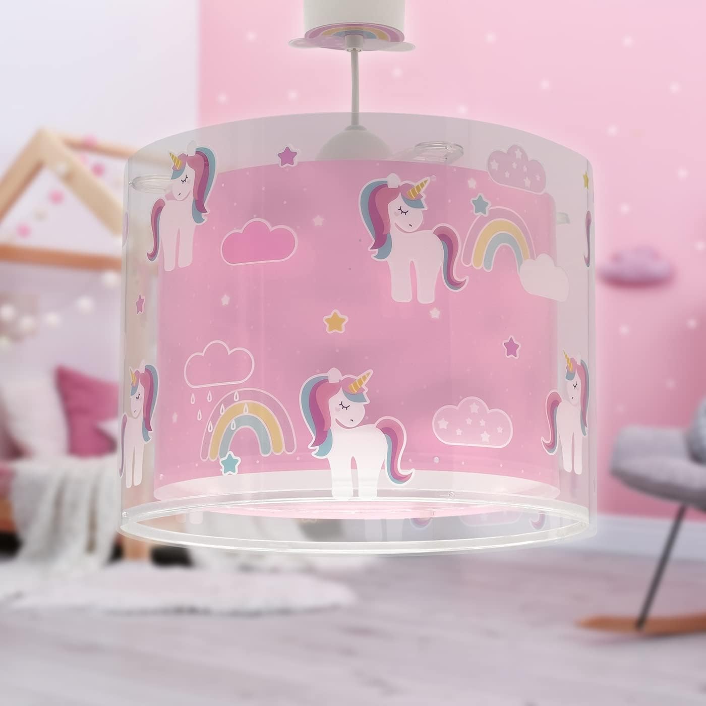 Detalle 2 de Dalber lámpara de techo unicornio infantil