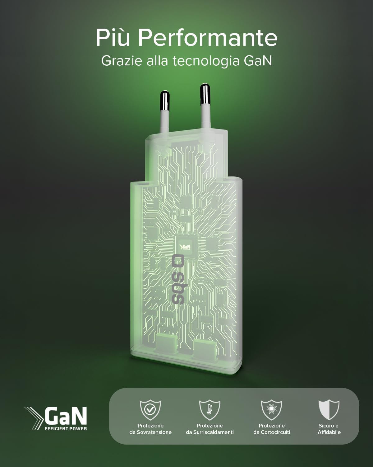 Thumbnail 4 de SBS Alimentatore GaN 67W USB-C Slim