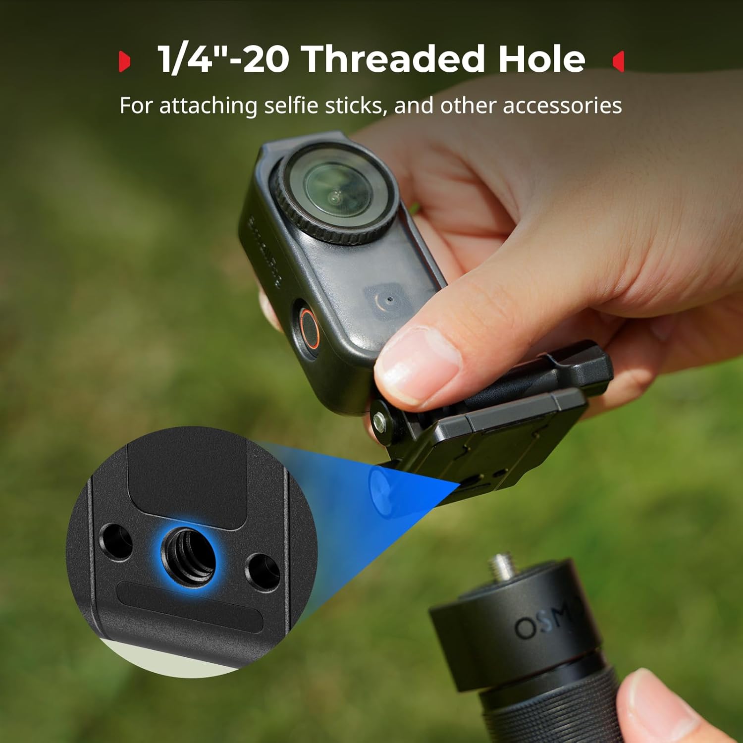 Detalle 2 de SmallRig Supporto magnetico per action cam con piastra Arca-Swiss e attacco 1/4''-20