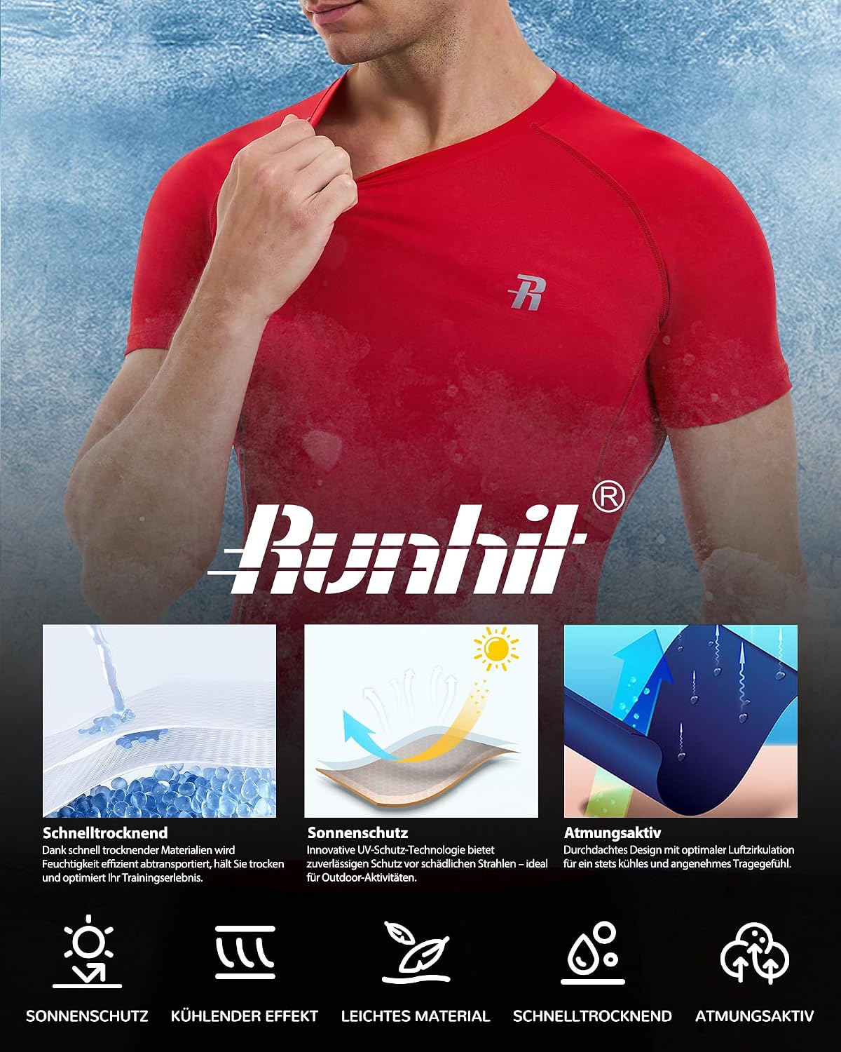 Thumbnail 5 de Runhit 3 Pack Kompressionsshirt für Herren