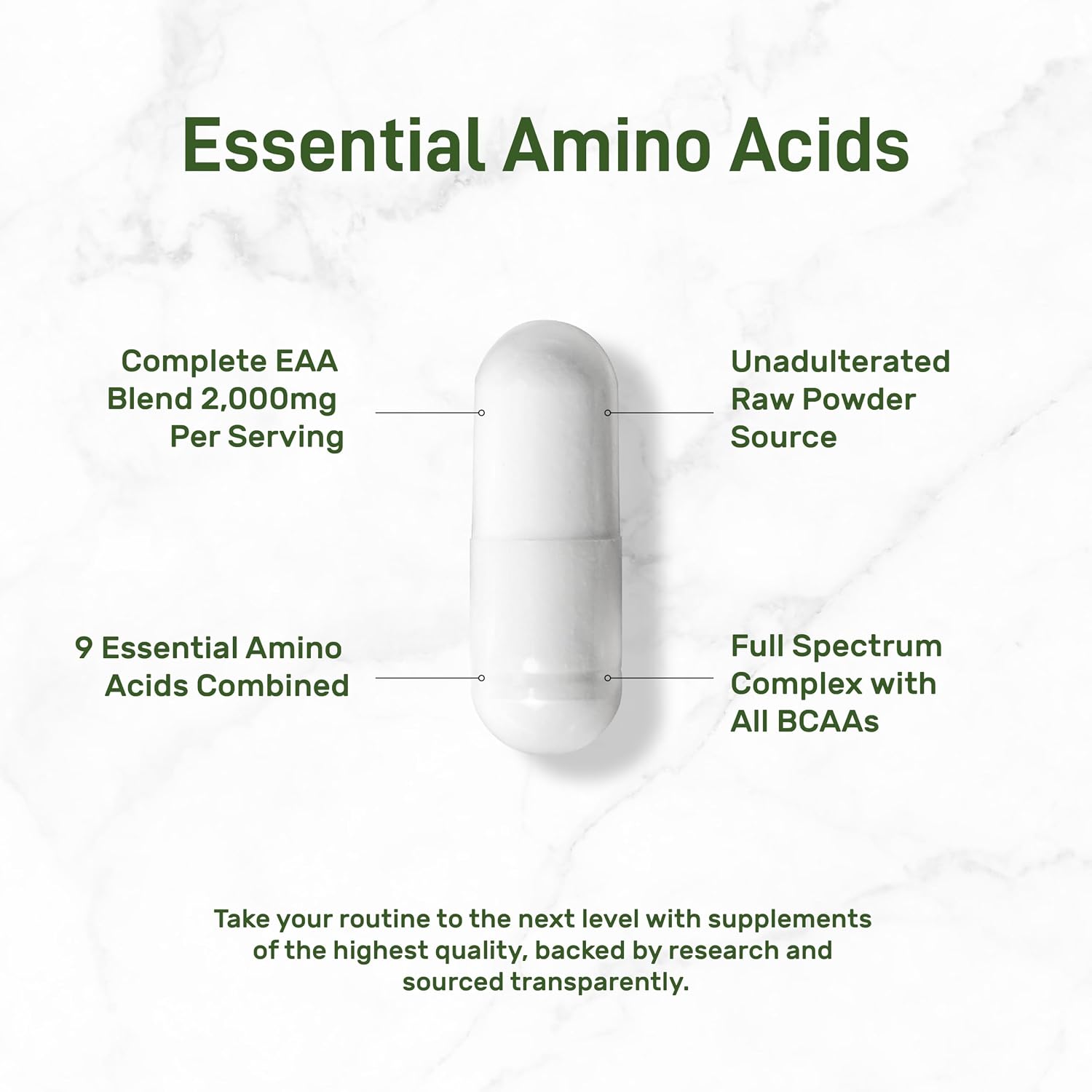 Detalle de Essential Amino Acid Capsules, 300 Capsules