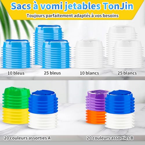 Thumbnail 7 de Sacs à Vomir Jetables 1000 ml TonJin – 20 pièces, multicolores, voyage et urgences