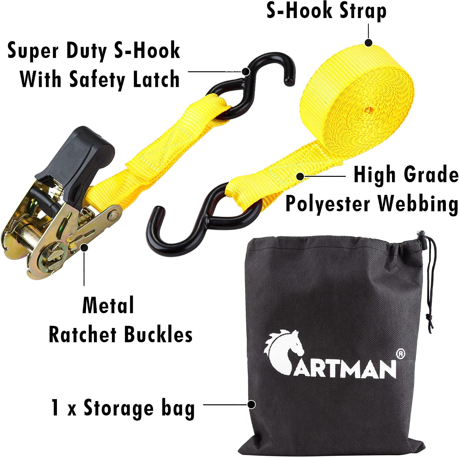 Detalle de Cartman Ratchet Tie Down 15ft 500lbs