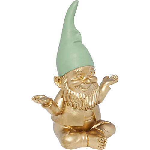 Detalle de KARE MC - Figura Decorativa Enano Meditando (19 cm) en Dorado y Verde