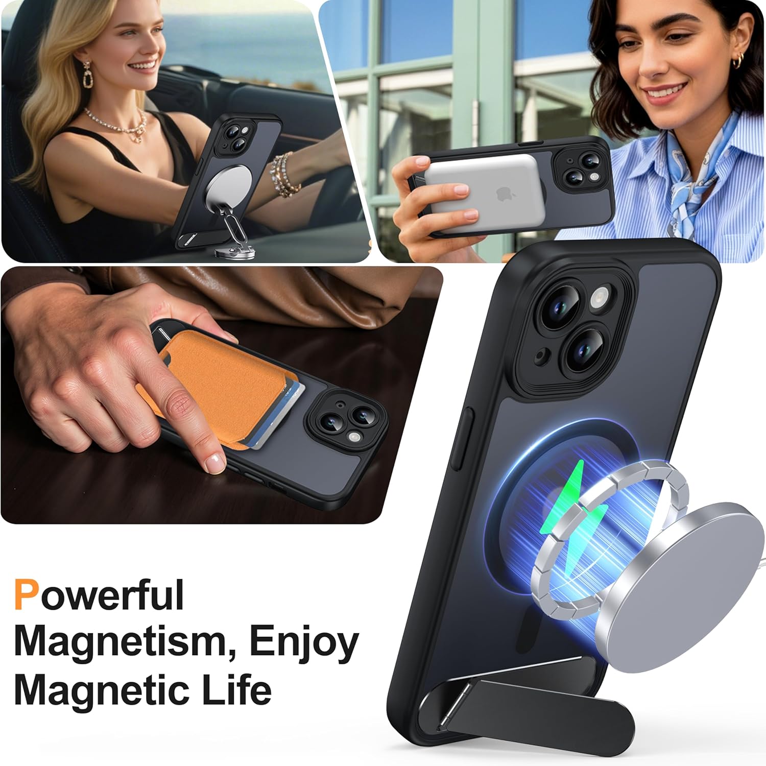 Thumbnail 5 de AMILIFECASES iPhone 15 6.1" Magnetic Translucent Case