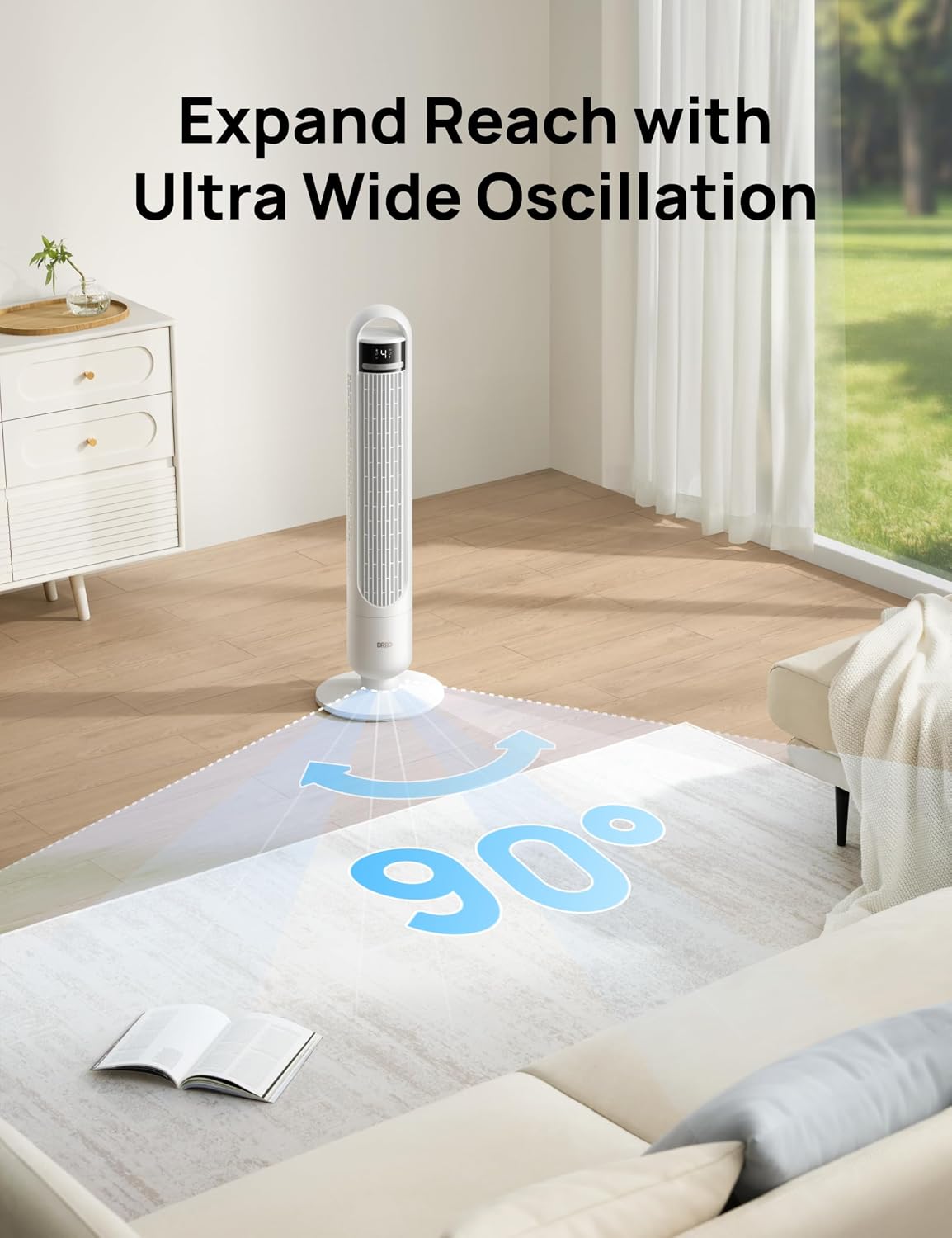 Detalle de DREO Tower Fan with 90° Oscillation