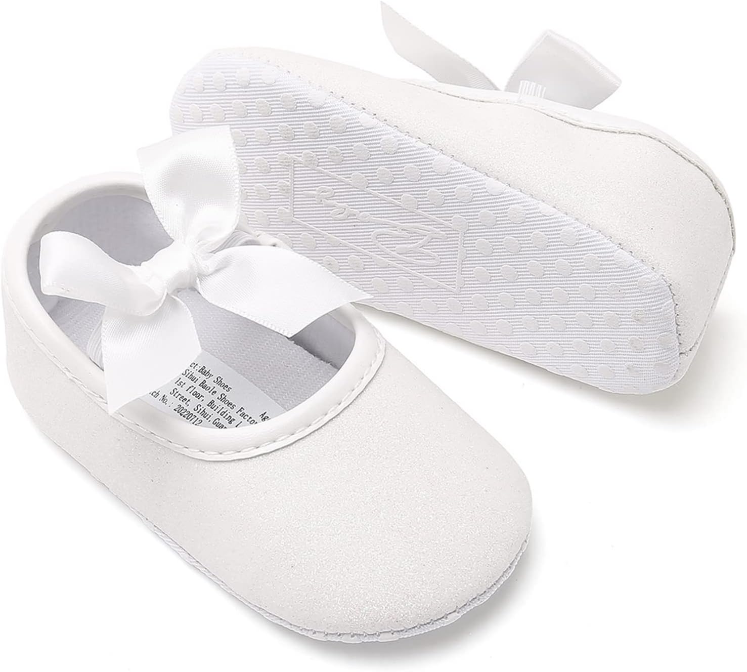 Detalle de RVROVIC Baby Girl Moccasins: Sparkly Prewalker Soft Sole Mary Janes