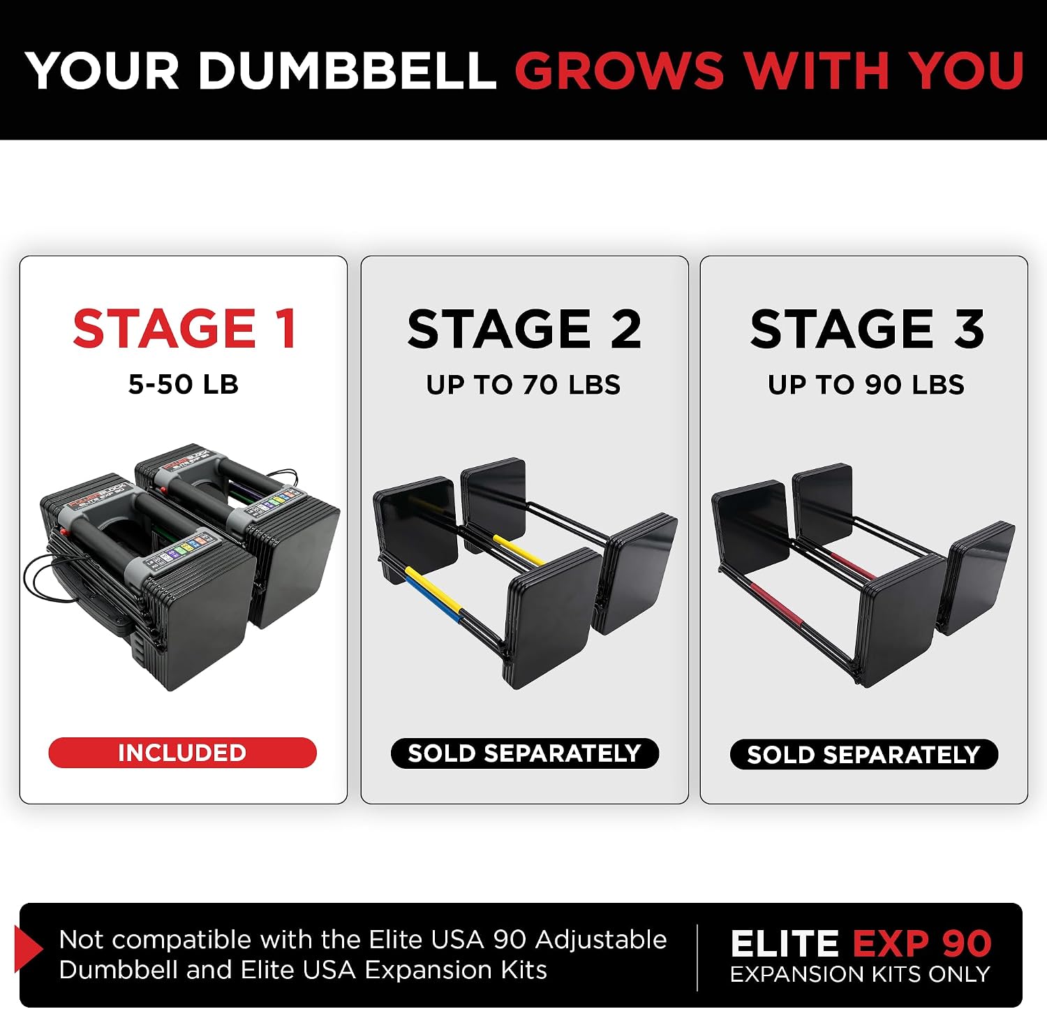Thumbnail 4 de PowerBlock Elite EXP Adjustable Dumbbells 5–50 lb 🏋