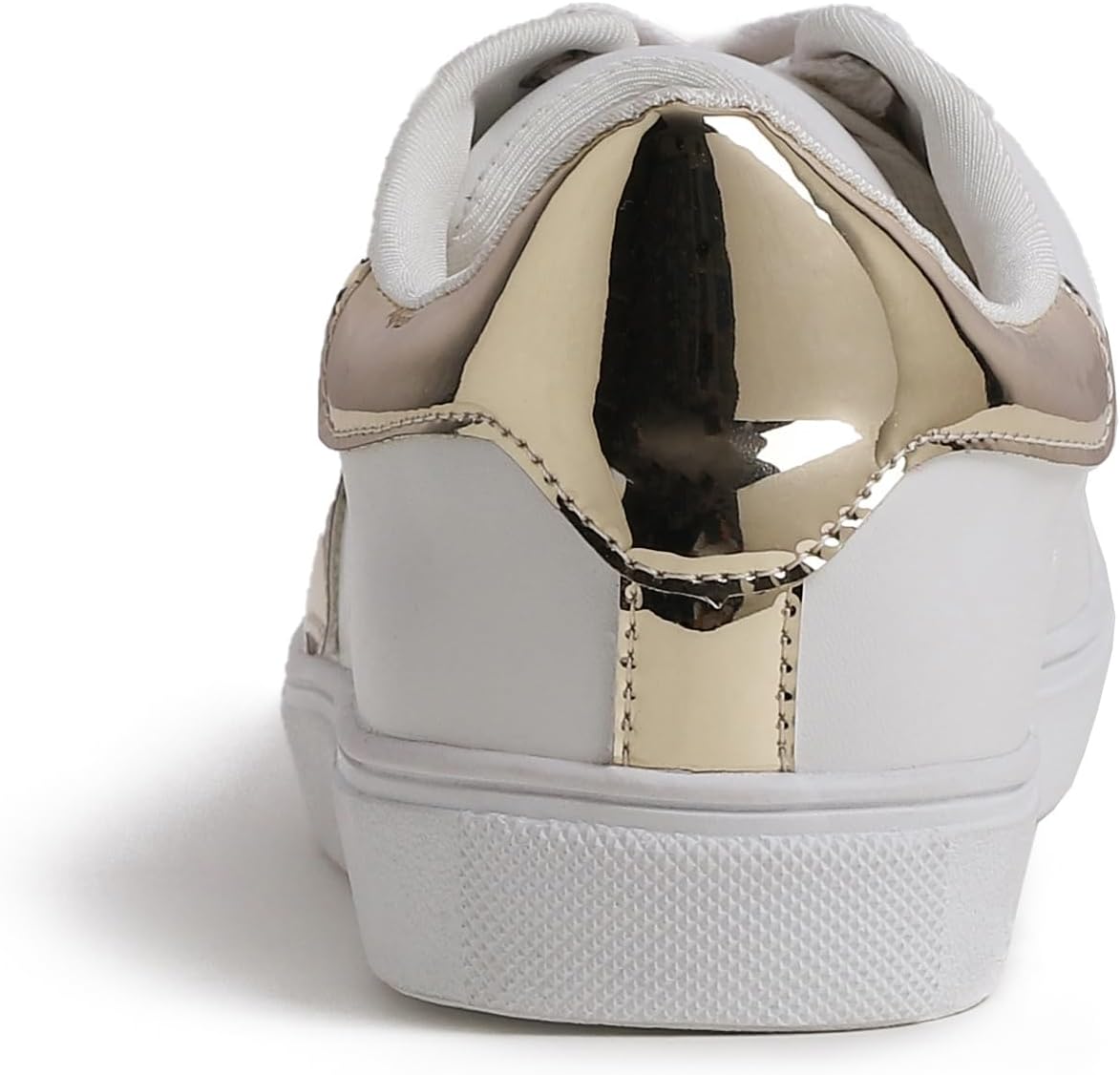 Detalle de Feversole Women's Featured PU Leather Lace-Up Stars Sneaker