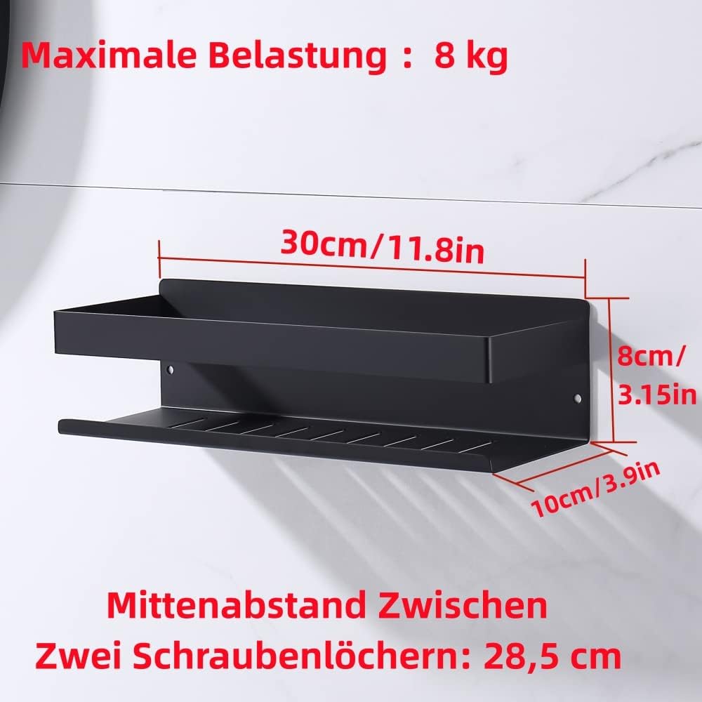 Detalle 2 de KigKog K07-30MB mensola doccia 30 cm