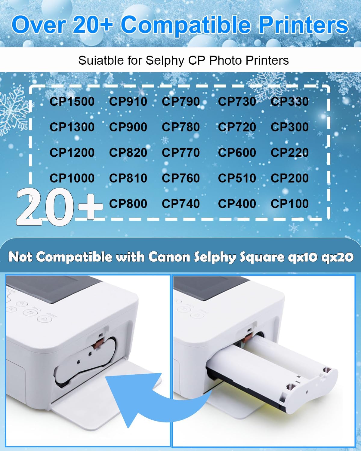 Thumbnail 6 de NineLeaf Compatible pour Canon Selphy CP1300/CP1500 – Lot papier photo 10x15 cm (108 feuilles) + 3 cartouches KP108/KP108IN