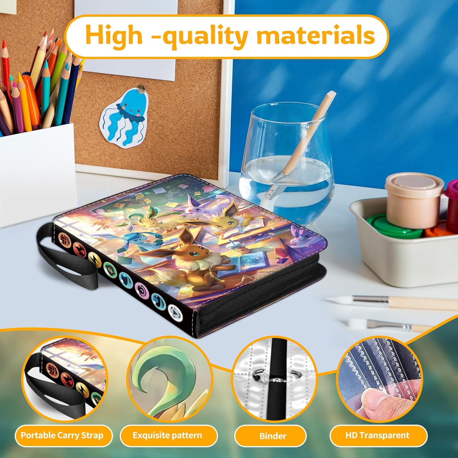 Thumbnail 4 de ZZKW Sammelkarten-Album mit Reißverschluss (50 Seiten, bis 400 Karten) – wasserdichtes Card Binder