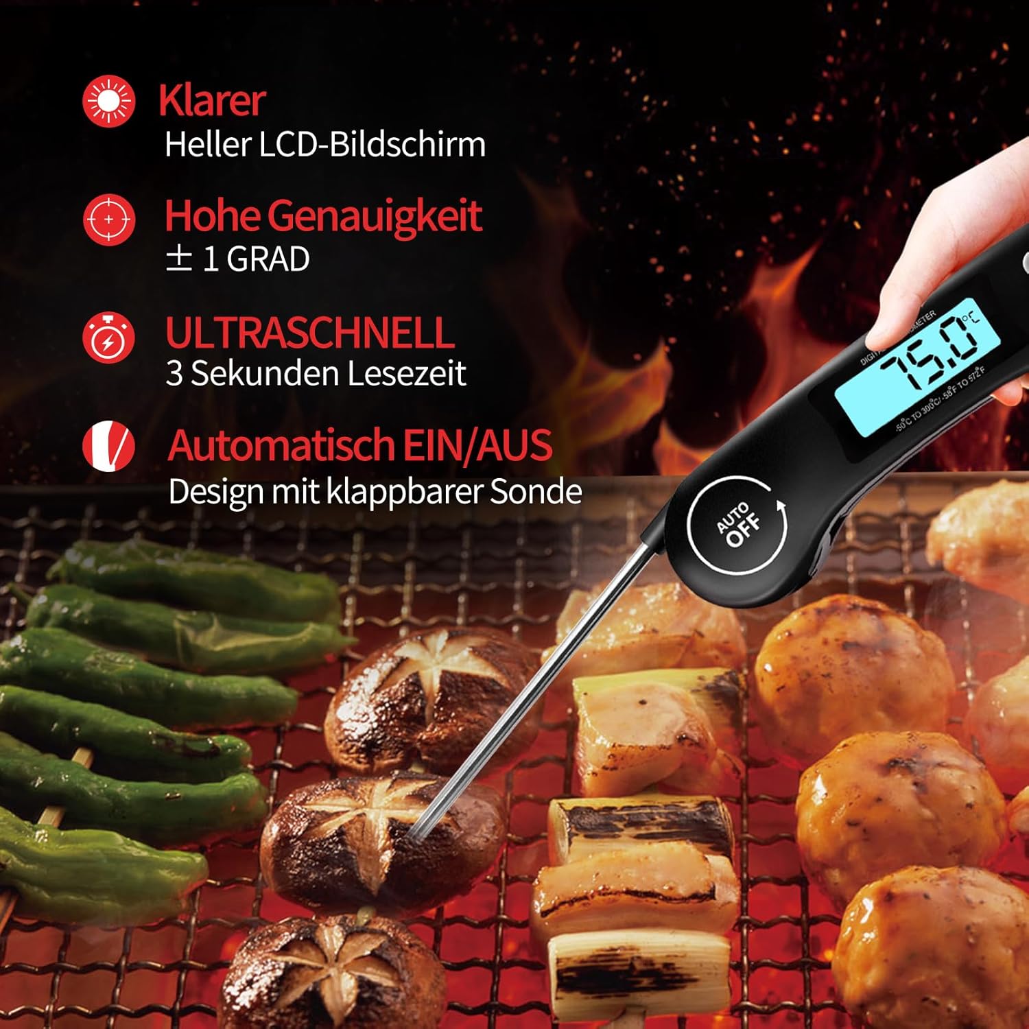 Thumbnail 1 de DOQAUS Fleischthermometer 3s 🍖