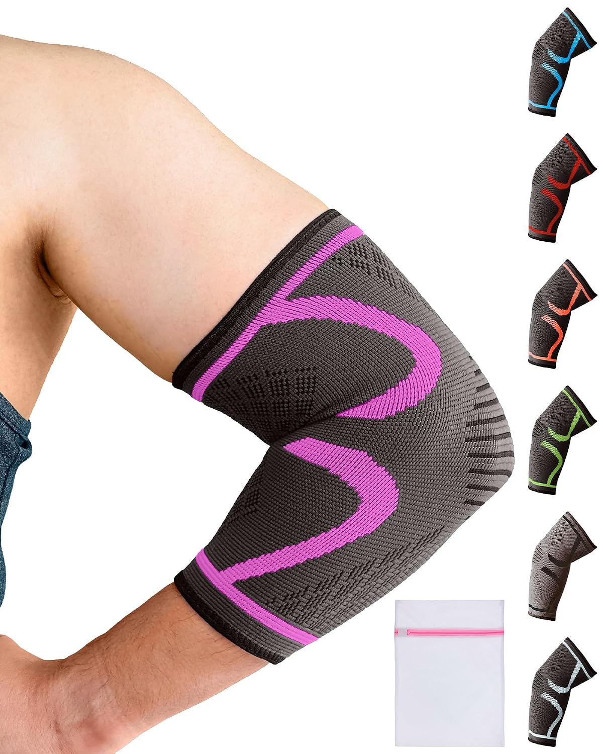 Detalle de 360 RELIEF gomitiera per epicondilite: compressione per tennis, tendinite e allenamento (sinistra/destra) – 1 confezione