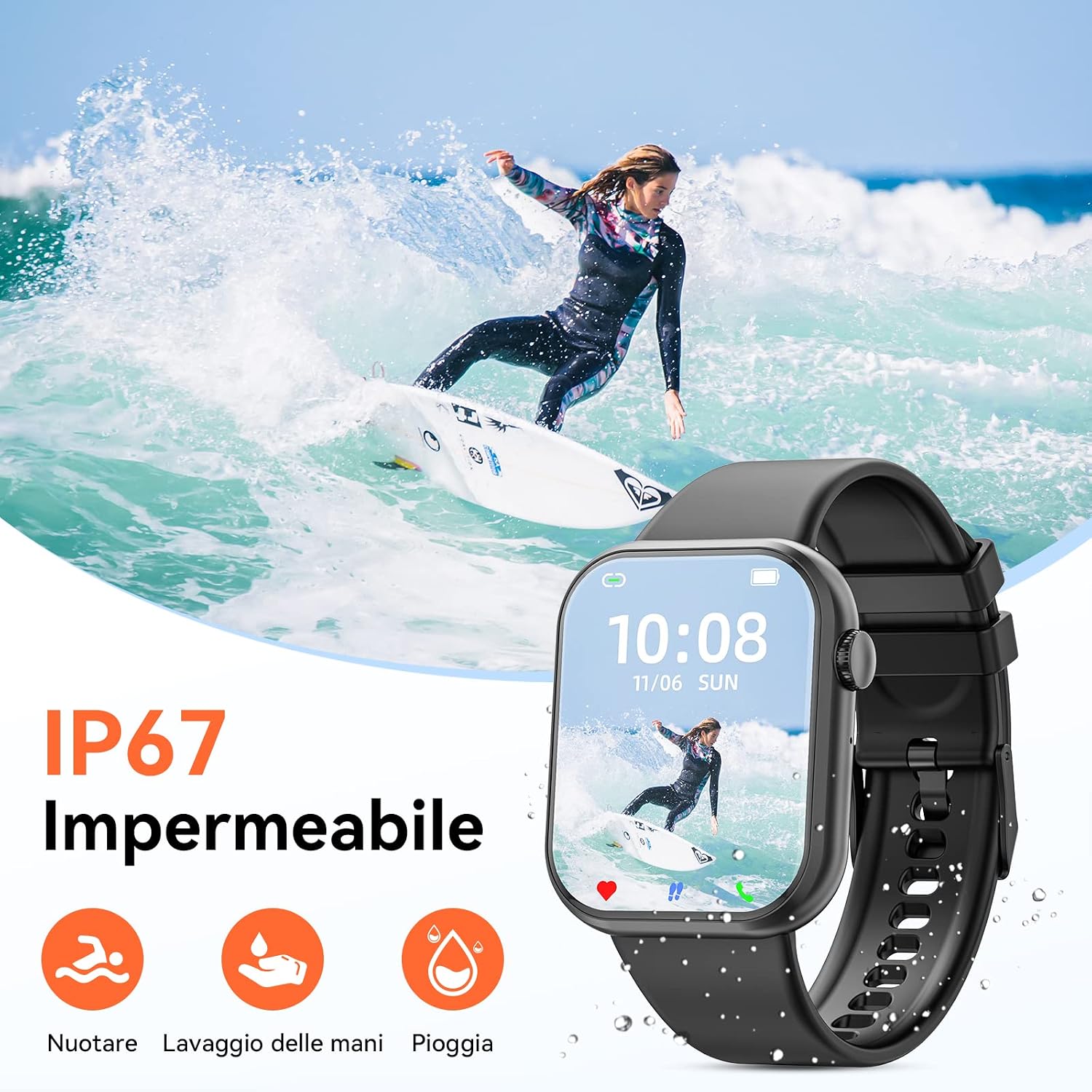 Thumbnail 5 de Hwagol Smartwatch Uomo Donna 1.85'': Chiamate Bluetooth, 140+ modalità sportive e monitoraggio salute