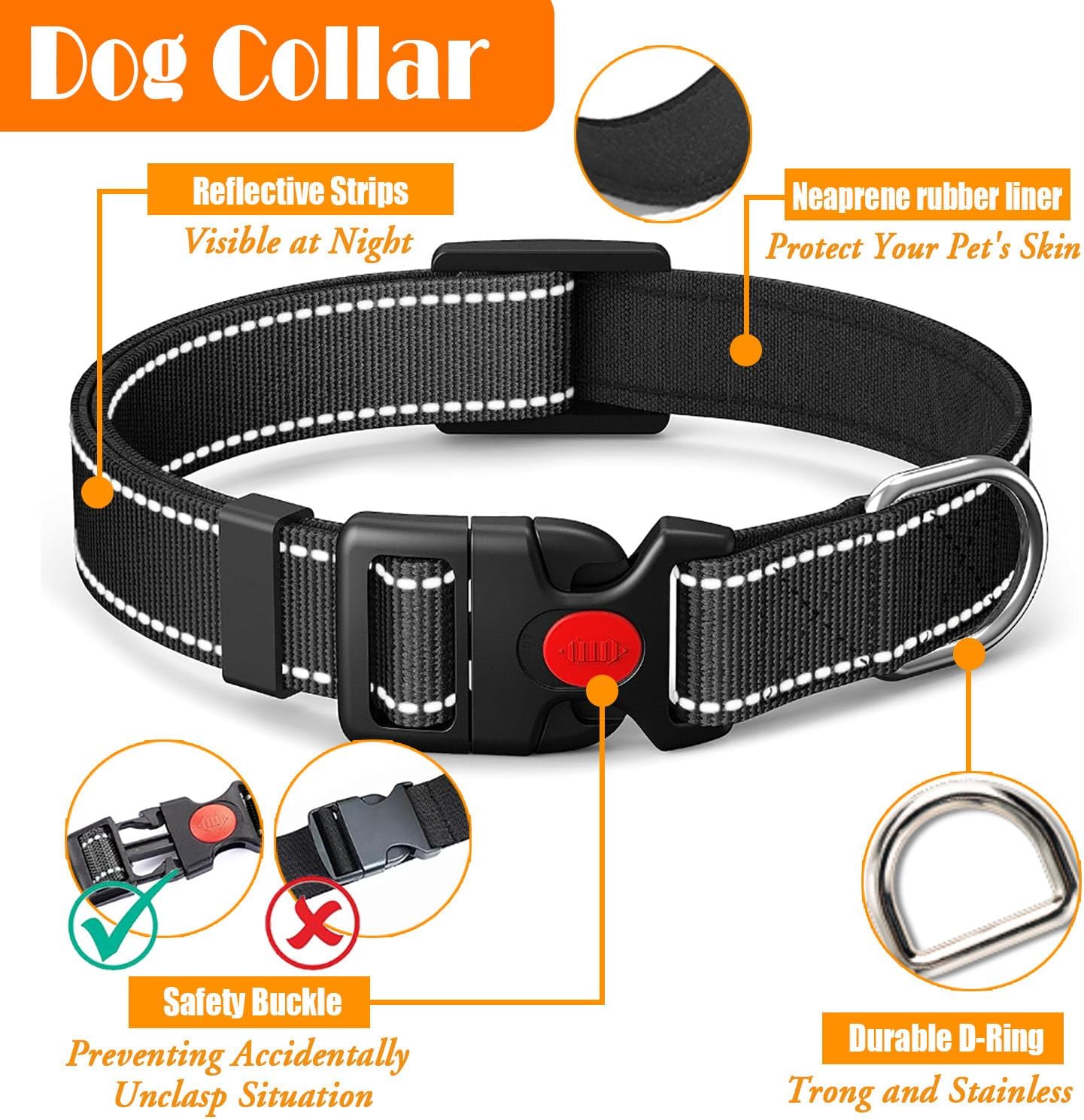 Detalle 2 de LOBEVE XHY-Harnesses-Black-L Dog Harness Set with Leash and Travel Accessories